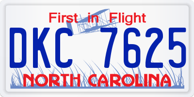 NC license plate DKC7625