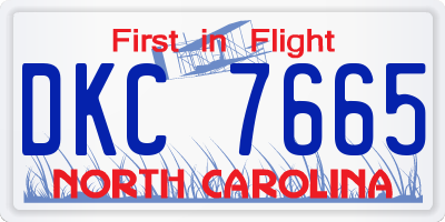 NC license plate DKC7665