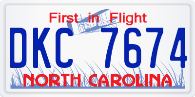 NC license plate DKC7674