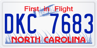 NC license plate DKC7683