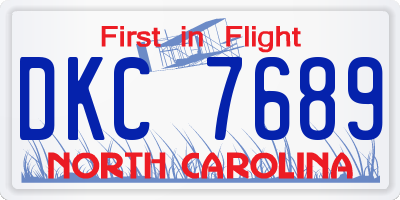 NC license plate DKC7689