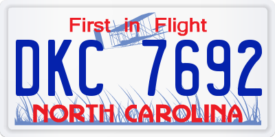 NC license plate DKC7692
