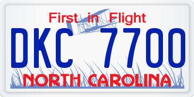 NC license plate DKC7700
