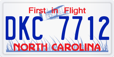 NC license plate DKC7712