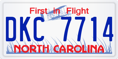 NC license plate DKC7714
