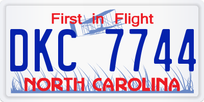 NC license plate DKC7744