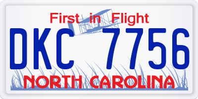 NC license plate DKC7756