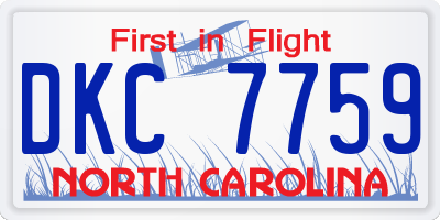 NC license plate DKC7759