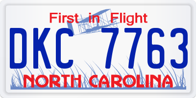 NC license plate DKC7763
