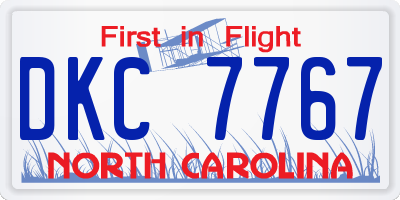 NC license plate DKC7767