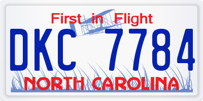 NC license plate DKC7784