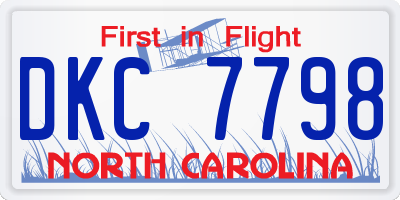 NC license plate DKC7798