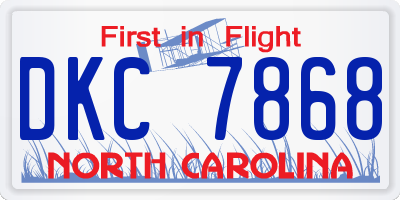 NC license plate DKC7868