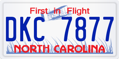 NC license plate DKC7877