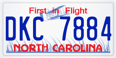 NC license plate DKC7884