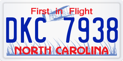 NC license plate DKC7938