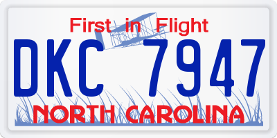 NC license plate DKC7947