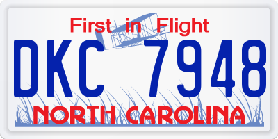 NC license plate DKC7948