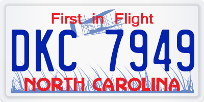NC license plate DKC7949