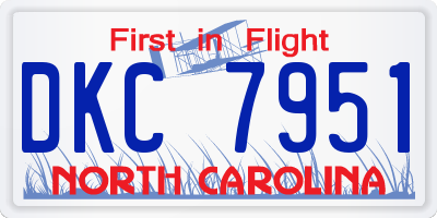 NC license plate DKC7951