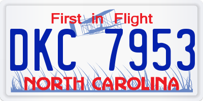 NC license plate DKC7953