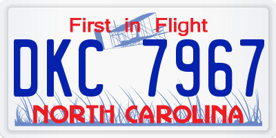 NC license plate DKC7967