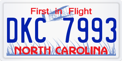 NC license plate DKC7993
