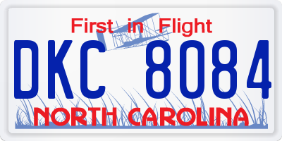 NC license plate DKC8084