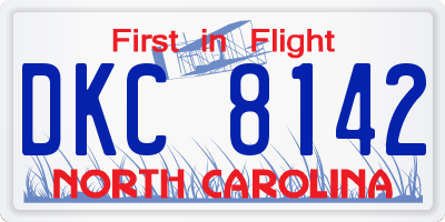 NC license plate DKC8142