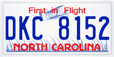 NC license plate DKC8152