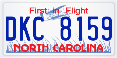 NC license plate DKC8159