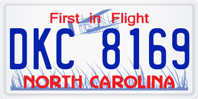 NC license plate DKC8169