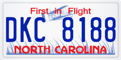 NC license plate DKC8188