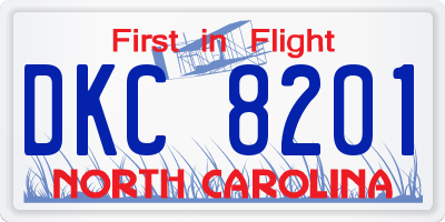 NC license plate DKC8201