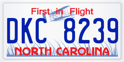 NC license plate DKC8239