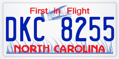 NC license plate DKC8255
