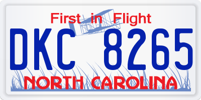 NC license plate DKC8265