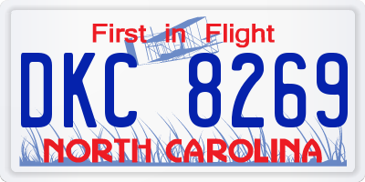NC license plate DKC8269