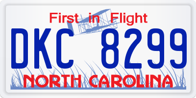 NC license plate DKC8299