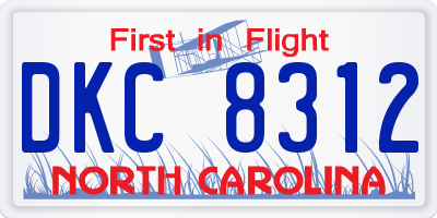 NC license plate DKC8312