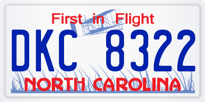 NC license plate DKC8322