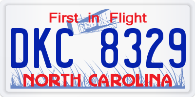 NC license plate DKC8329