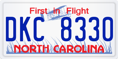 NC license plate DKC8330