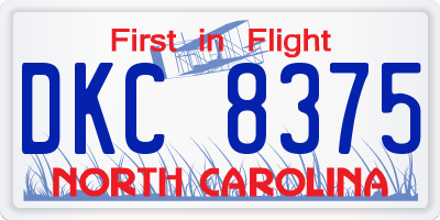 NC license plate DKC8375