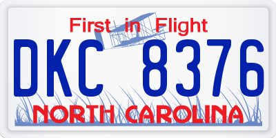 NC license plate DKC8376
