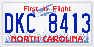 NC license plate DKC8413