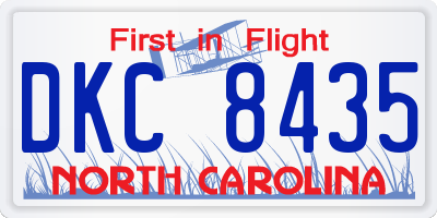 NC license plate DKC8435