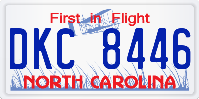 NC license plate DKC8446
