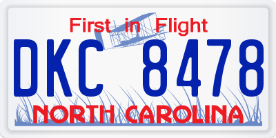 NC license plate DKC8478