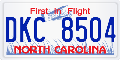 NC license plate DKC8504